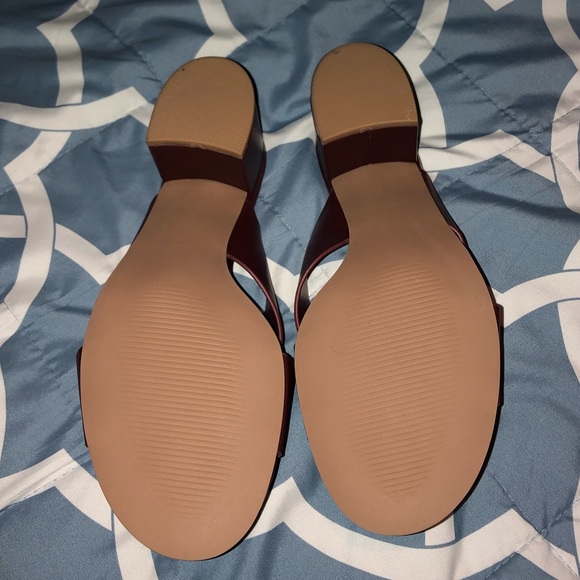 Burgundy Mules NWOT - Picture 2 of 3